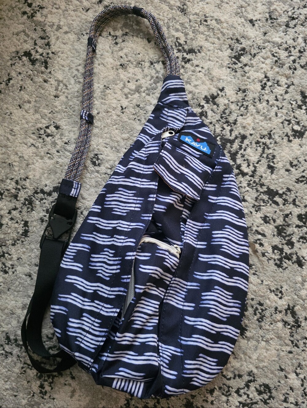 KAVU Mini Rope Sling Bag Evening Tide Outdoor Hiking Granola EUC